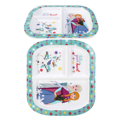 Frozen Flowers 3 Section Childrens Divided Breakfast Lunch Dinner Plate