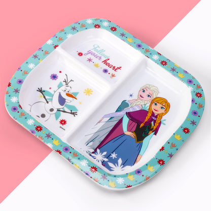 Frozen Flowers 3 Section Childrens Divided Breakfast Lunch Dinner Plate