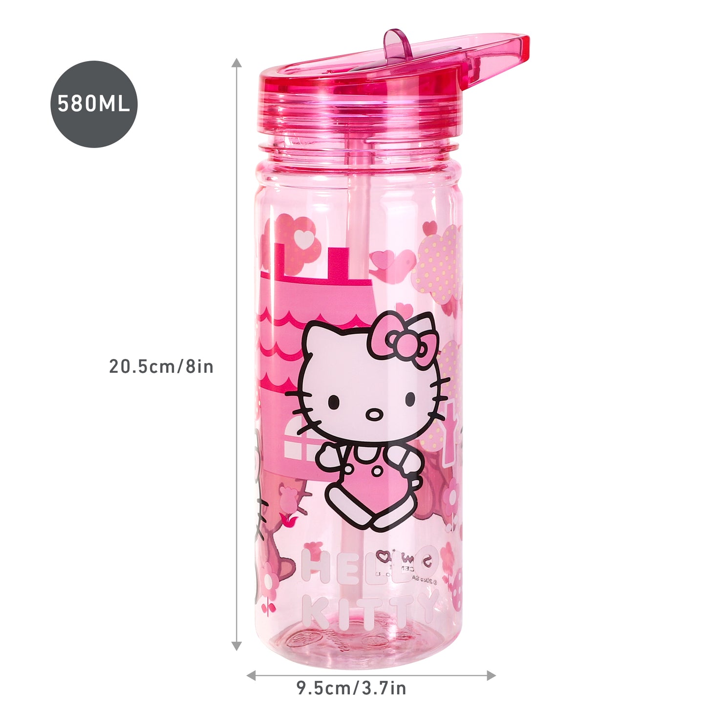 Hello Kitty 580ml Water Bottle for Kids, School Drinks Bottle Made of Durable Ecozen BPA Free