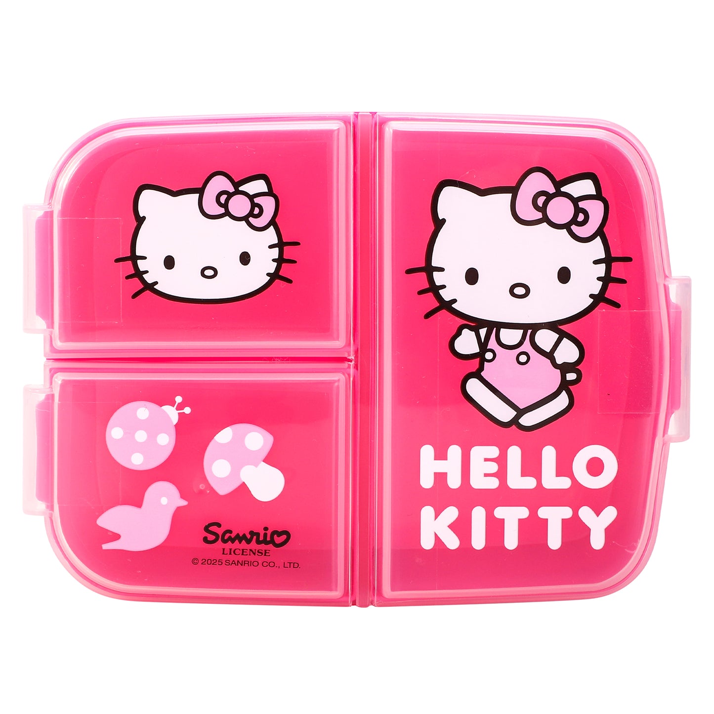 Hello Kitty Pink Kids Childrens Multi Compartment Rectangular School Travel Lunch Food Box Sandwich Bento Container, BPA Free