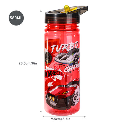 Hot Wheels 580ml Water Bottle for Kids, School Drinks Bottle Made of Durable Ecozen BPA Free