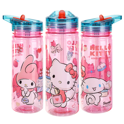 Hello Kitty & Friends 580ml Water Bottle for Kids, School Drinks Bottle Made of Durable Ecozen BPA Free