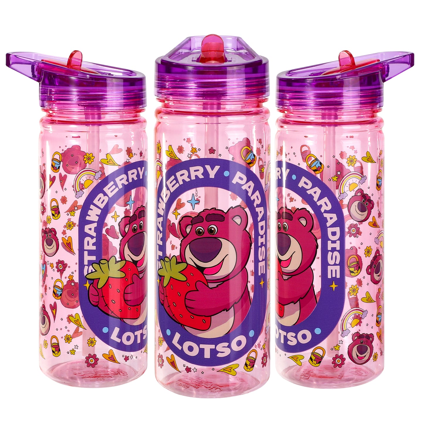 Disney Lotso Toy Story 580ml Water Bottle for Kids, School Drinks Bottle Made of Durable Ecozen BPA Free