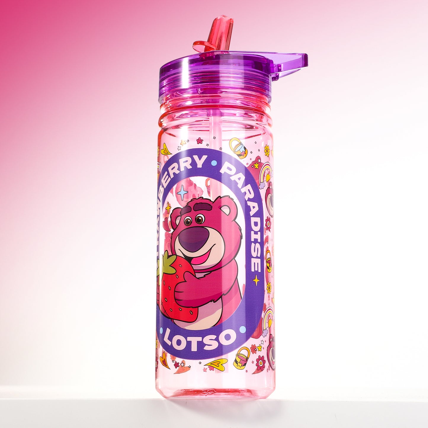 Disney Lotso Toy Story 580ml Water Bottle for Kids, School Drinks Bottle Made of Durable Ecozen BPA Free