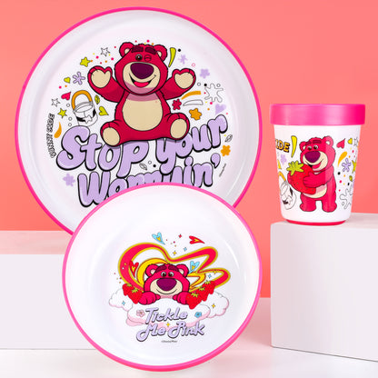 Lotso 3pcs Bicolor Premium Kids Dinner Tableware Set Plate, Bowl & Tumbler, BPA Free