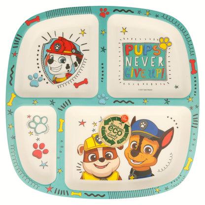 Paw Patrol 4 Section Childrens Divided Breakfast Lunch Dinner Plate