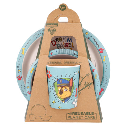 Paw Patrol 3Pcs Wooden Kids - Plate, Bowl and Tumbler Lunch Dinner Set