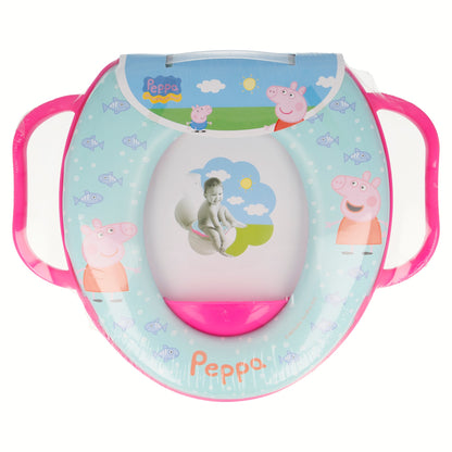 Peppa Pig Soft Padded Potty Toilet Training Seat with Handles for Toddlers Kids Children, Portable for Travel & Easy to Clean