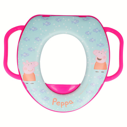 Peppa Pig Soft Padded Potty Toilet Training Seat with Handles for Toddlers Kids Children, Portable for Travel & Easy to Clean
