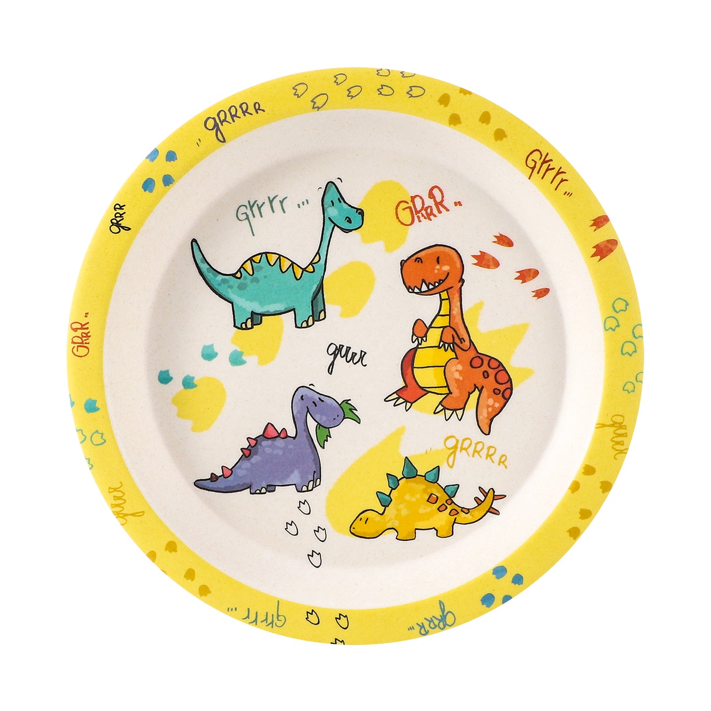 Dinosaurs 3Pcs Wooden Kids - Plate, Bowl and Tumbler Lunch Dinner Set