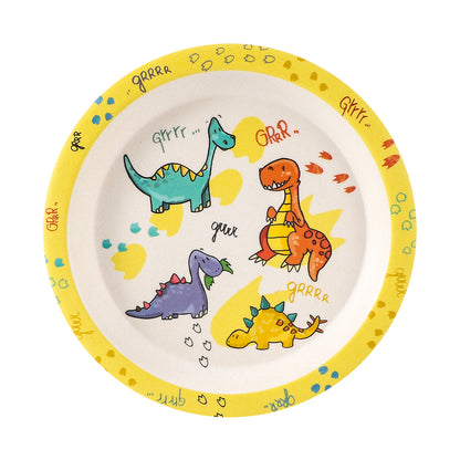 Dinosaurs 3Pcs Wooden Kids - Plate, Bowl and Tumbler Lunch Dinner Set