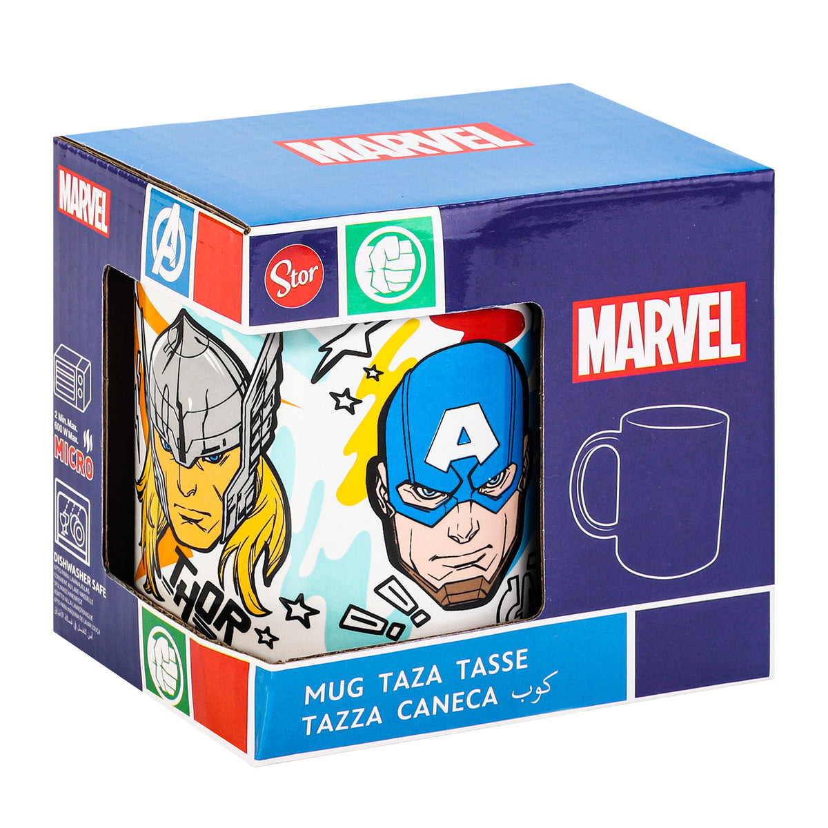 Marvel Avengers 11oz Ceramic Mug – Iron Man, Hulk, Thor & Captain America Coffee Cup, Dishwasher & Microwave Safe, Officially Licensed Gift for Kids & Adults