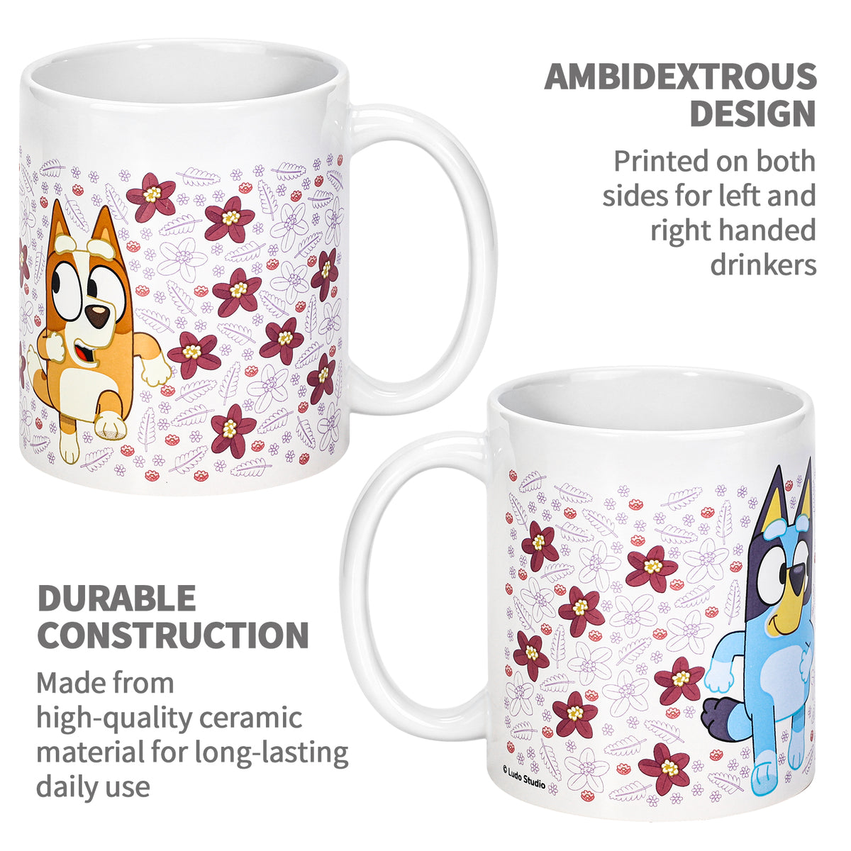 Bluey 11oz Ceramic Mug – 325ml Coffee Cup, Dishwasher & Microwave Safe, Officially Licensed Gift for Kids & Adults