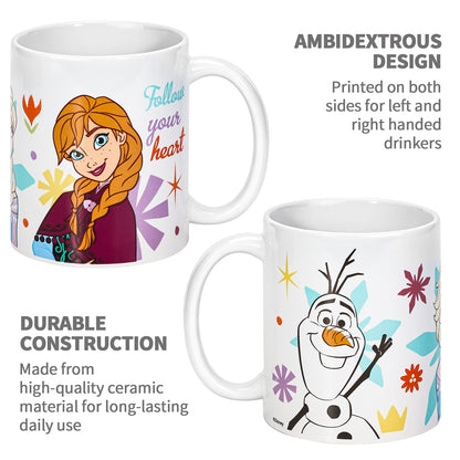 Disney Frozen Olaf & Elsa 11oz Ceramic Mug Frozen 325ml Coffee Cup, Dishwasher & Microwave Safe, Officially Licensed Gift for Kids & Adults