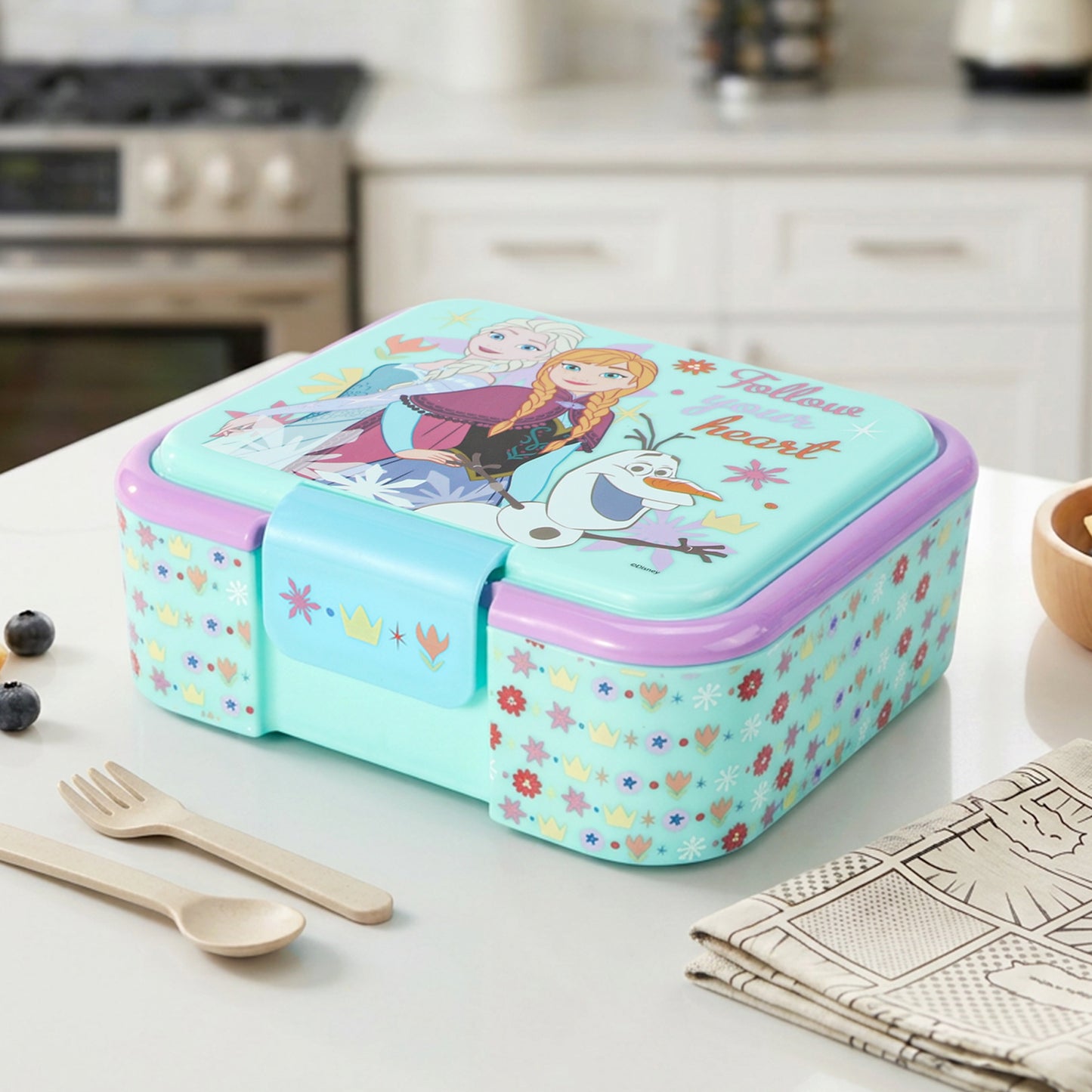 Disney Frozen Kids Lunch Box with Compartment - BPA Free Bento Boxes
