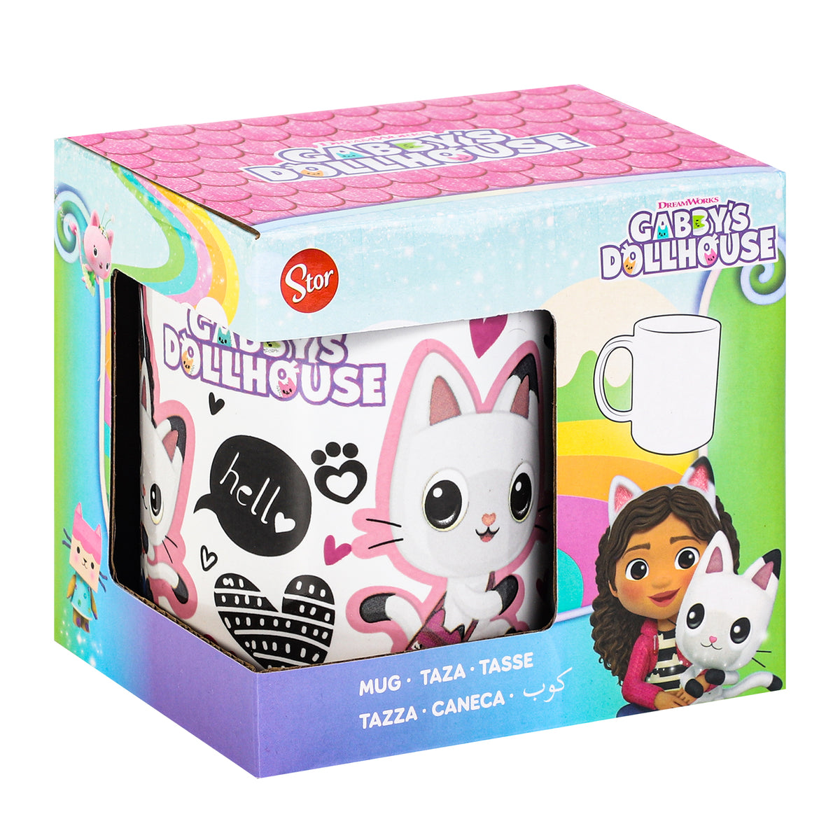 DREAMWORKS GABBY'S DOLLHOUSE Gabby's Dollhouse 11oz Ceramic Mug 325ml Coffee Cup, Dishwasher & Microwave Safe, Officially Licensed Gift for Kids & Adults
