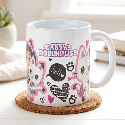 DREAMWORKS GABBY'S DOLLHOUSE Gabby's Dollhouse 11oz Ceramic Mug 325ml Coffee Cup, Dishwasher & Microwave Safe, Officially Licensed Gift for Kids & Adults