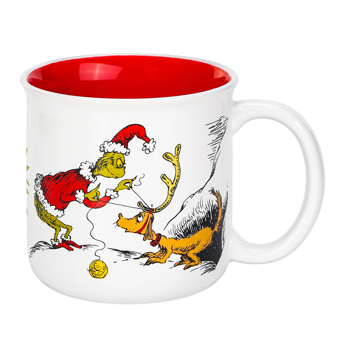The Grinch 14oz Ceramic Mug – Dr. Seuss Christmas 410ml Coffee Cup, Dishwasher & Microwave Safe, Officially Licensed Gift for Kids & Adults
