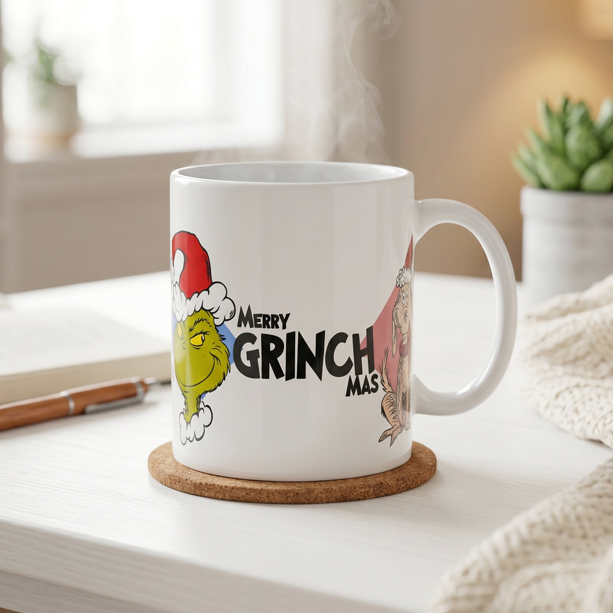 The Grinch 11oz Ceramic Mug – Merry Grinchmas 325ml Coffee Cup, Dishwasher & Microwave Safe, Officially Licensed Christmas Gift for Kids & Adults