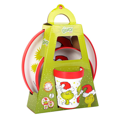 The Grinch 3pcs Reusable Bicolor Premium Kids Dinner Tableware Set Plate, Bowl & Tumbler, BPA Free