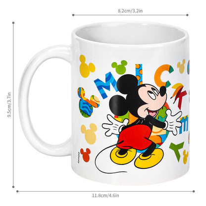 Disney Mickey Mouse 11oz Ceramic Mug – Colourful Mickey 325ml Coffee Cup, Dishwasher & Microwave Safe, Officially Licensed Gift for Kids & Adults