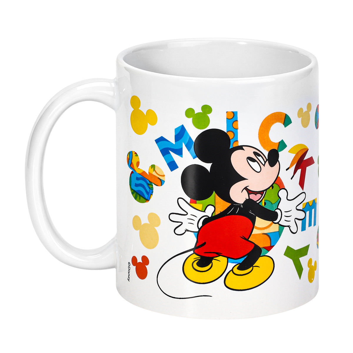 Disney Mickey Mouse 11oz Ceramic Mug – Colourful Mickey 325ml Coffee Cup, Dishwasher & Microwave Safe, Officially Licensed Gift for Kids & Adults