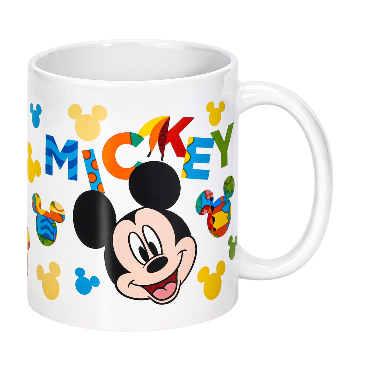 Disney Mickey Mouse 11oz Ceramic Mug – Colourful Mickey 325ml Coffee Cup, Dishwasher & Microwave Safe, Officially Licensed Gift for Kids & Adults