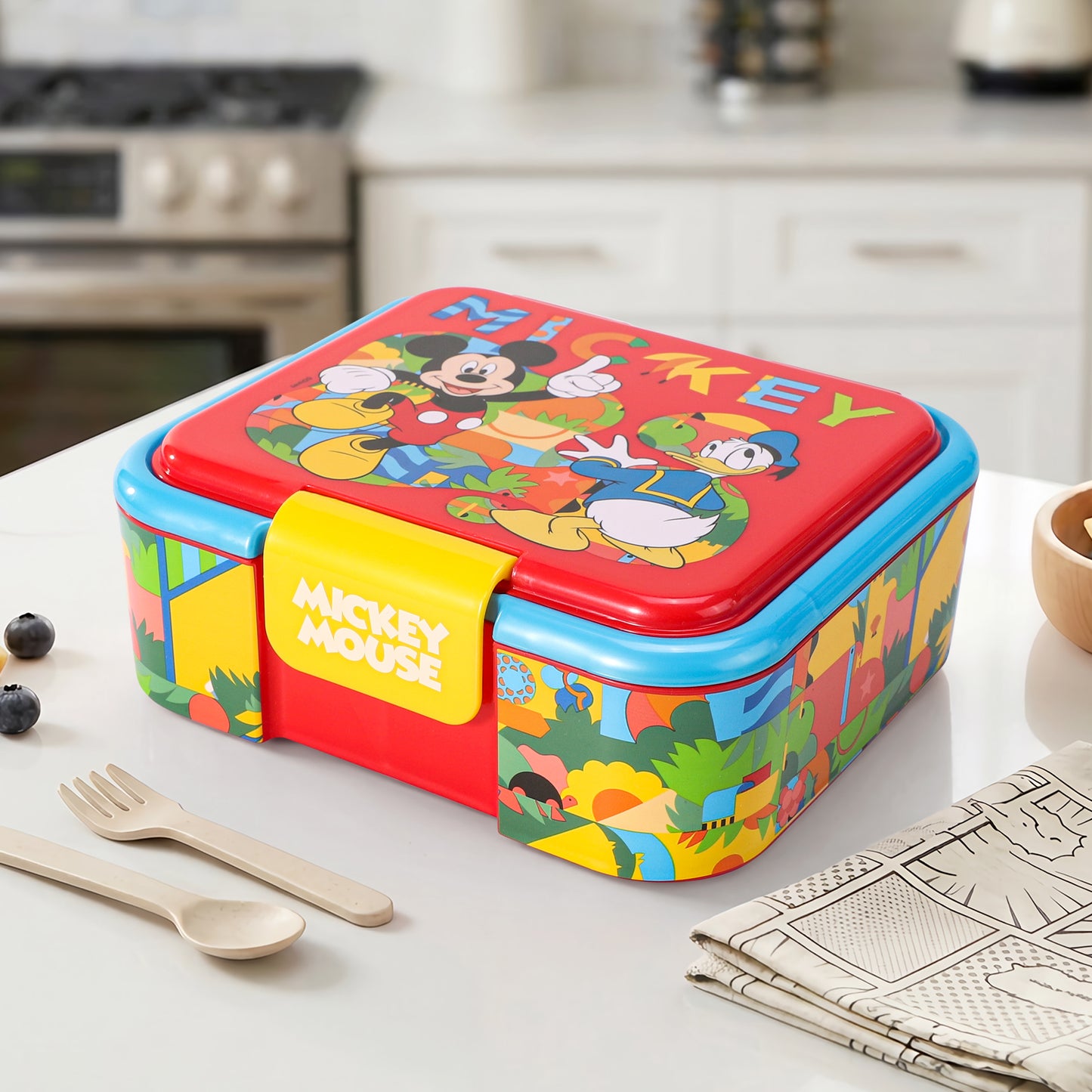 Disney Mickey Mouse Kids Lunch Box with Compartment - BPA Free Bento Boxes