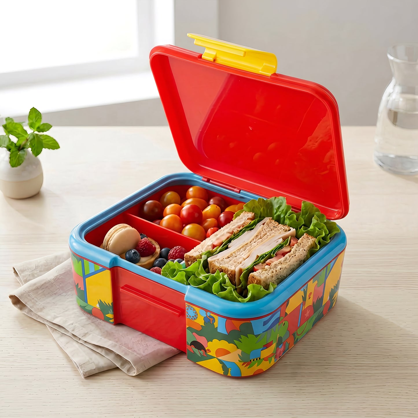 Disney Mickey Mouse Kids Lunch Box with Compartment - BPA Free Bento Boxes