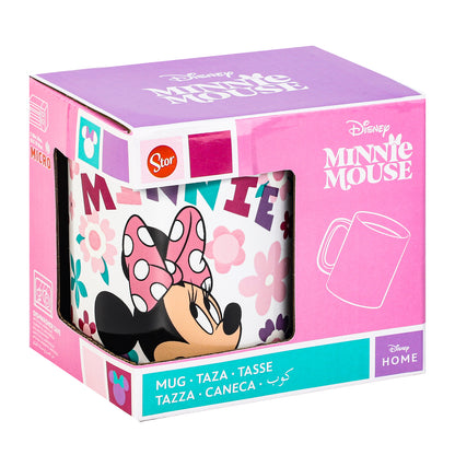 Disney Minnie Mouse 11oz Ceramic Mug – Floral Minnie 325ml Coffee Cup, Dishwasher & Microwave Safe, Officially Licensed Gift for Kids & Adults