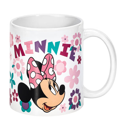 Disney Minnie Mouse 11oz Ceramic Mug – Floral Minnie 325ml Coffee Cup, Dishwasher & Microwave Safe, Officially Licensed Gift for Kids & Adults