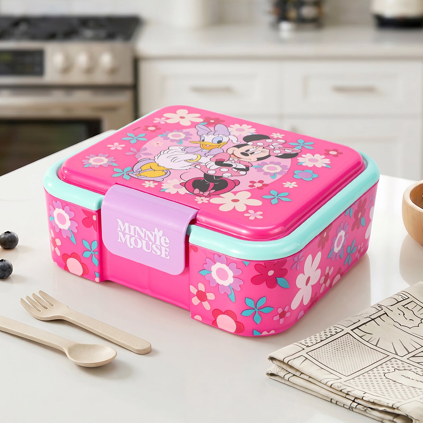 Disney Minnie Mouse Kids Lunch Box with Compartment - BPA Free Bento Boxes