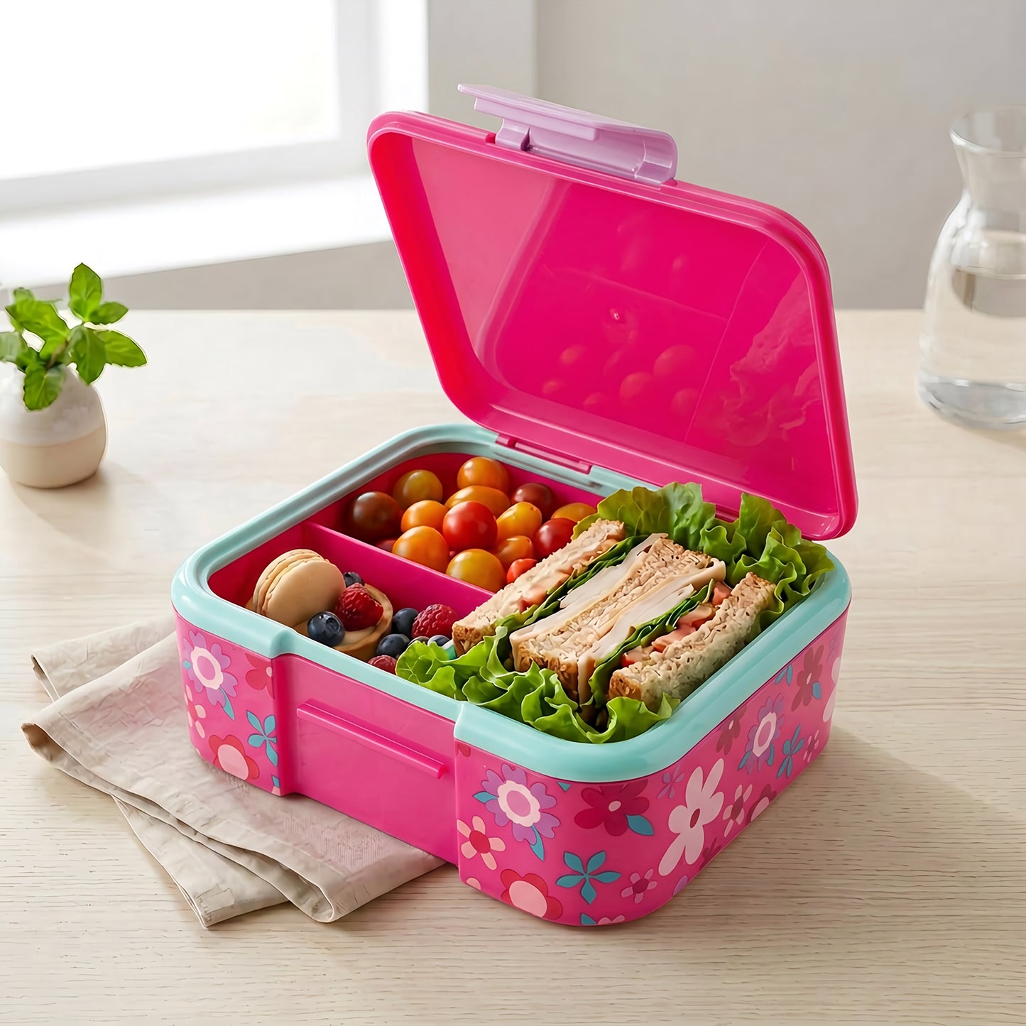 Disney Minnie Mouse Kids Lunch Box with Compartment - BPA Free Bento Boxes