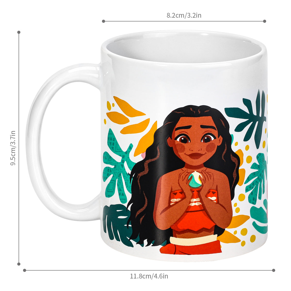 Disney Moana 11oz Ceramic Mug – Moana & Pua Tropical 325ml Coffee Cup, Dishwasher & Microwave Safe, Officially Licensed Gift for Kids & Adults