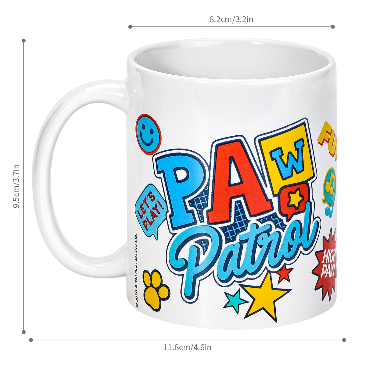 Paw Patrol 11oz Ceramic Mug – Chase, Marshall & Rubble 325ml Coffee Cup, Dishwasher & Microwave Safe, Officially Licensed Gift for Kids & Adults