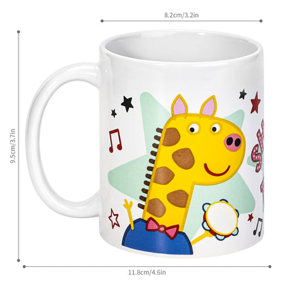 Peppa Pig 11oz Ceramic Mug – Peppa & Gerald Giraffe 325ml Coffee Cup, Dishwasher & Microwave Safe, Officially Licensed Gift for Kids & Adults
