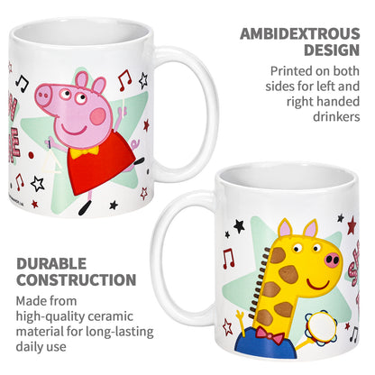 Peppa Pig 11oz Ceramic Mug – Peppa & Gerald Giraffe 325ml Coffee Cup, Dishwasher & Microwave Safe, Officially Licensed Gift for Kids & Adults