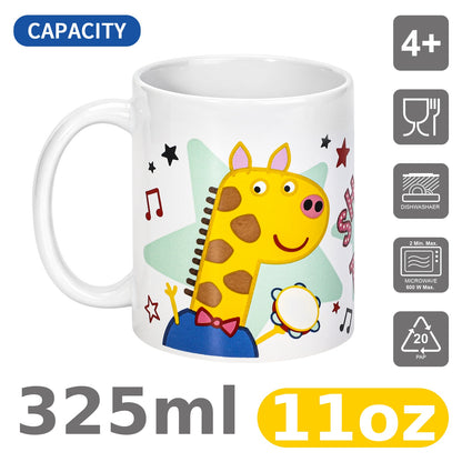 Peppa Pig 11oz Ceramic Mug – Peppa & Gerald Giraffe 325ml Coffee Cup, Dishwasher & Microwave Safe, Officially Licensed Gift for Kids & Adults