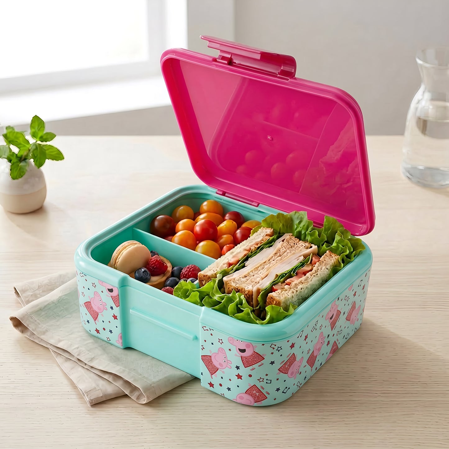 Peppa Pig Kids Lunch Box with Compartment - BPA Free Bento Boxes