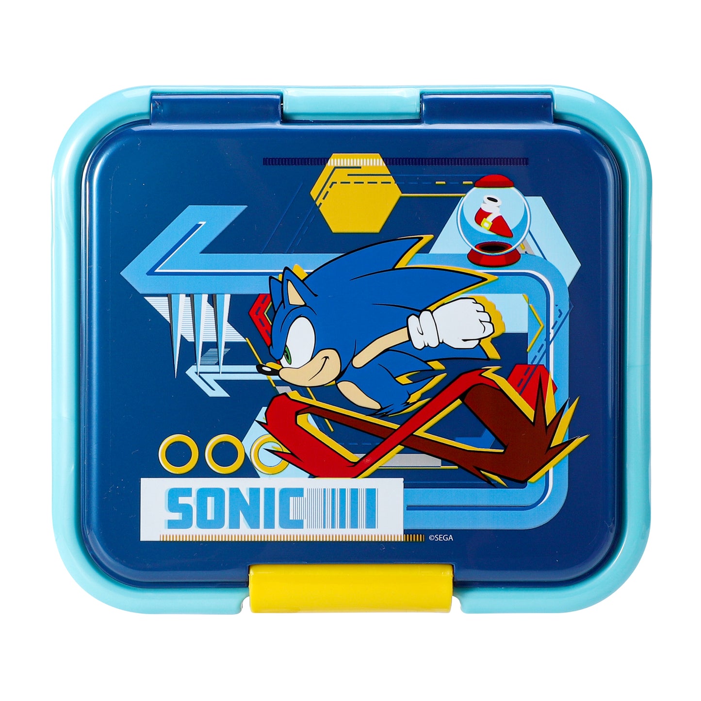 Sonic the Hedgehog Kids Lunch Box with Compartment - BPA Free Bento Boxes - Rectangular School & Travel Food & Snacks Box, Officially Licensed Cute Plastic Sandwich Container for Boys & Girls