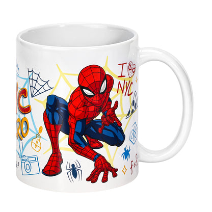 Marvel Spiderman 11oz Ceramic Mug – I Love NYC Hero 325ml Coffee Cup, Dishwasher & Microwave Safe, Officially Licensed Gift for Kids & Adults
