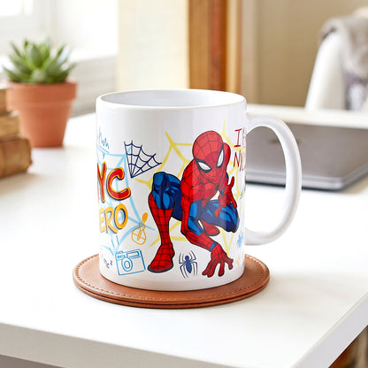Marvel Spiderman 11oz Ceramic Mug – I Love NYC Hero 325ml Coffee Cup, Dishwasher & Microwave Safe, Officially Licensed Gift for Kids & Adults