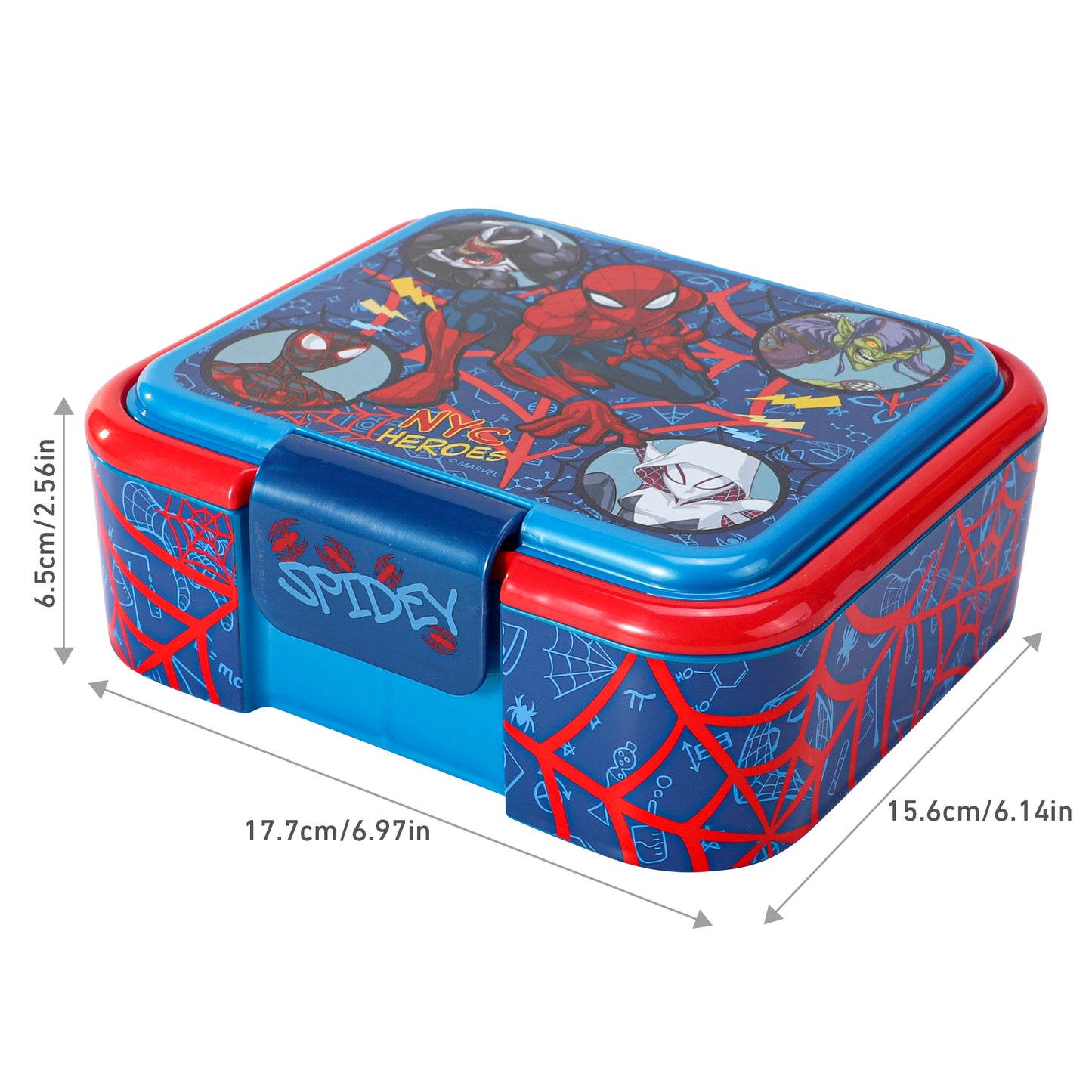 Marvel Spiderman Kids Lunch Box with Compartment - BPA Free Bento Boxes
