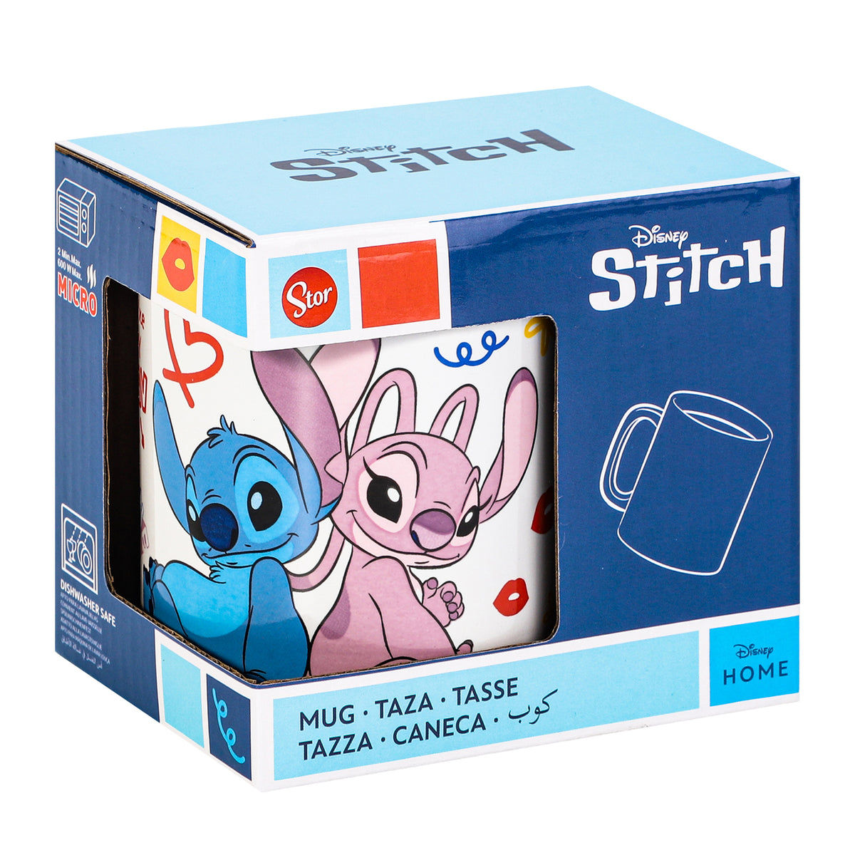 Disney Stitch & Angel 11oz Ceramic Mug – Just Chill 325mlCoffee Cup, Dishwasher & Microwave Safe, Officially Licensed Gift for Kids & Adults