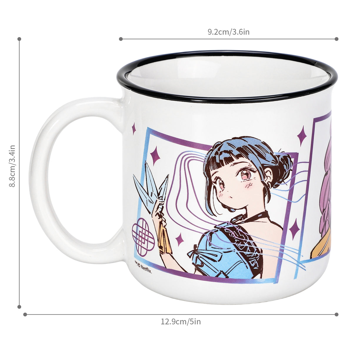 KPop Demon Hunters 14oz Ceramic Mug – Rumi & Zoey Huntrix 410ml Coffee Cup, Dishwasher & Microwave Safe, Officially Licensed Netflix Gift for Kids & Adults