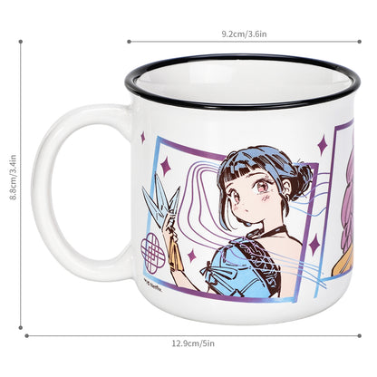 KPop Demon Hunters 14oz Ceramic Mug – Rumi & Zoey Huntrix 410ml Coffee Cup, Dishwasher & Microwave Safe, Officially Licensed Netflix Gift for Kids & Adults