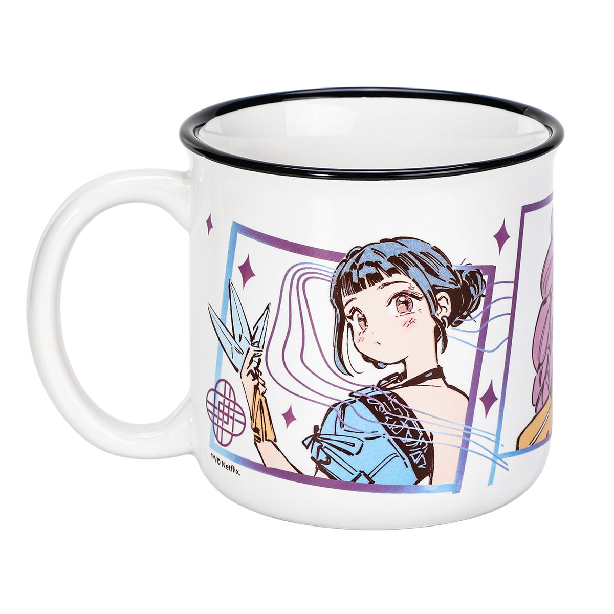 KPop Demon Hunters 14oz Ceramic Mug – Rumi & Zoey Huntrix 410ml Coffee Cup, Dishwasher & Microwave Safe, Officially Licensed Netflix Gift for Kids & Adults