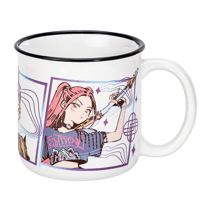 KPop Demon Hunters 14oz Ceramic Mug – Rumi & Zoey Huntrix 410ml Coffee Cup, Dishwasher & Microwave Safe, Officially Licensed Netflix Gift for Kids & Adults