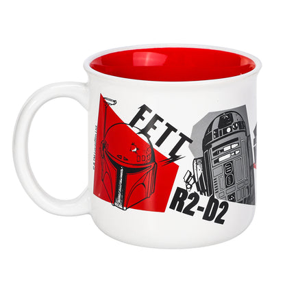 Star Wars 14oz Ceramic Mug – Darth Vader, Yoda, Boba Fett & R2-D2 410ml Coffee Cup, Dishwasher & Microwave Safe, Officially Licensed Gift for Kids & Adults