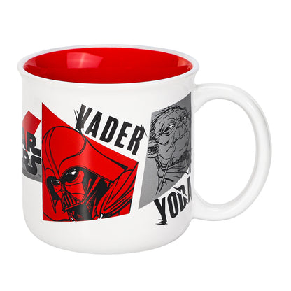 Star Wars 14oz Ceramic Mug – Darth Vader, Yoda, Boba Fett & R2-D2 410ml Coffee Cup, Dishwasher & Microwave Safe, Officially Licensed Gift for Kids & Adults